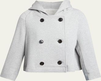 Dries Van Noten Havipa Double-Breasted Jersey Hooded Jacket
