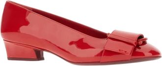 Ferragamo Womens Lipstick Ballerinas Shoes In Red