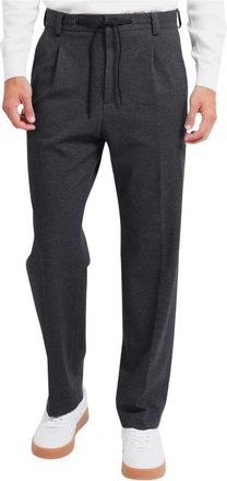 HUGO BOSS Broeken, Heren, Grijs, M, Katoen, Stretchkatoenen broek met microdessin