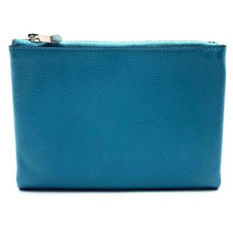 Herm&egrave;s Pre-owned Leather pouches - Dames - Vintage Clutch - Blauw - ONE Size - Vintage