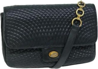 Bally Pre-owned Leren Schoudertas - Dames - Vintage Schoudertas - Blauw - ONE Size - Leer - Vintage