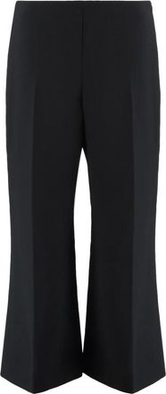 Khaite Flared Hem Cropped Pants - Dames - Vrijetijds broeken - Zwart - L - Polyester - Broeken