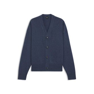 BOSS Virgin-wool cardigan in a relaxed fit