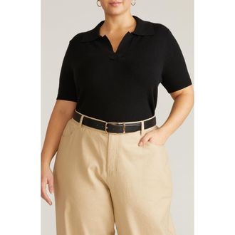 Universal Standard Short Sleeve Sweater in Black at Nordstrom, Size Xl