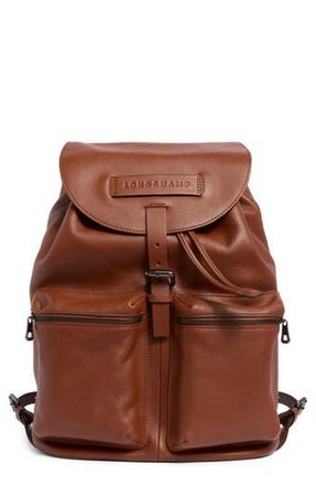Longchamp LC3D Large Leather Backpack in Cognac at Nordstrom Rack