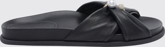 Jimmy Choo London Sandali slide Rafi in pelle di vitello liscia con perle e strass