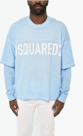 Dsquared2 Acid Wash Effect Crew-Neck T-shirt with Logo size M
