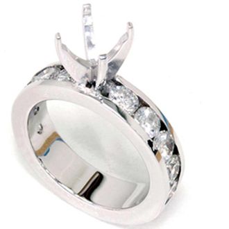 Pompeii3 1 1/2ct Diamond Engagement Ring Semi Mount 14K White Gold Size Selectable