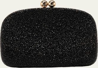 Carolina Herrera Vega Crystal Satin Clutch Bag