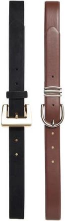 Steve Madden 2-for-1 Assorted Belts in Black/Chocolate at Nordstrom Rack, Size X-Large