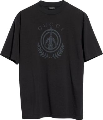 Gucci Camiseta de algod&oacute;n jersey con estampado - Tops - Hombre - Negro - M