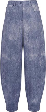 8pm Pantalone Cape Cod-A - Dames - Wijde Broeken - Blauw - M - Polyester - Broeken