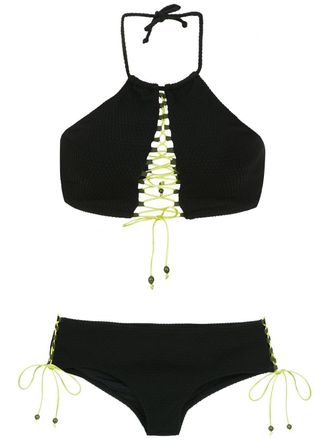 Amir Slama Top bikini con lacci - Nero