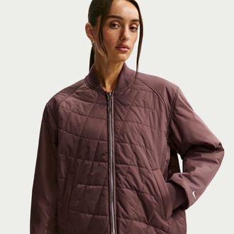 Nike Womens Nike Sportswear Loose Quilted Jacket in Purple | IF0342-502
