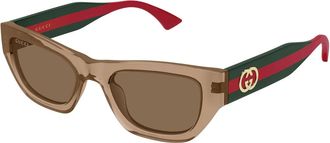 Gucci Brown Cat Eye Ladies Sunglasses GG2116S 004 52