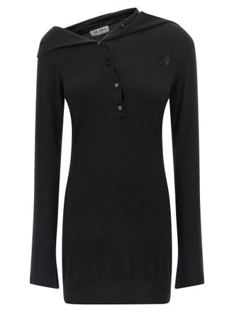 The Attico Black Virgin Wool Short Womens Dress