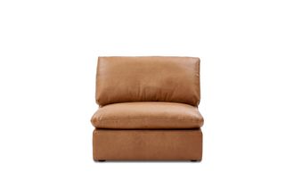 Castlery Brown Top Grain Leather Armless Sofa | Dawson by Castlery, Brown, Castlery
