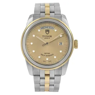 Tudor Pre-owned Tudor Glamour Date Day Automatic Diamond Champagne Dial Mens Watch M56003-0005