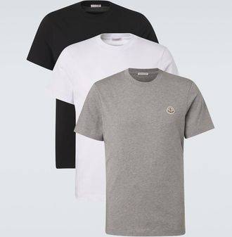 Moncler Set di 3 T-shirt in jersey di cotone