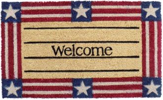 Imports Decor Stars & Stripes Welcome Mat, Stars & Stripes Coconut Fiber Entrance Rug for Front Door Decor