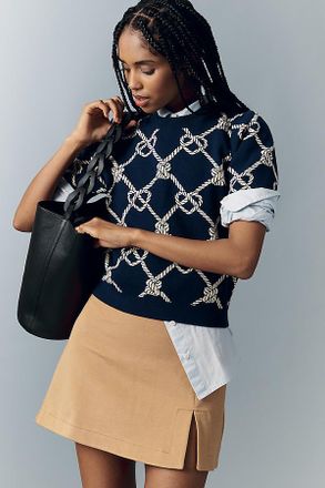 Maeve Split-Hem Mini Skirt