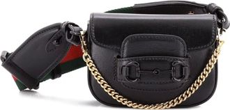 Gucci Horsebit 1955 Flap Wallet with Strap Leather crossbody bag - Zwart
