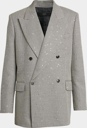 Amiri Men & apos;s Houndstooth Double-Breasted Peak Lapel Blazer