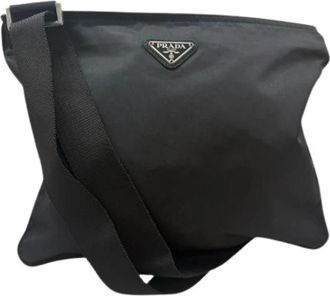Prada Pre-owned Tessuto Nylon Schoudertas - Dames - Vintage Schoudertas - Zwart - ONE Size - Nylon - Vintage