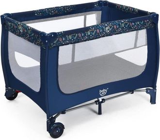 Costway Box Portatile per Bambini, Lettino Multifunzionale con Rete Traspirante e Design Pieghevole, Ideale per Bambini 0-36 Mesi (Carico Massimmo 15