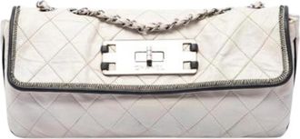 Chanel Pre-owned Leather chanel-bags - Dames - Vintage Schoudertas - Wit - ONE Size - Vintage