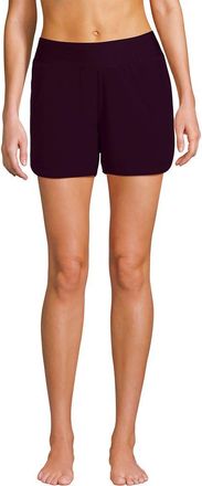 Lands End 3 Quick Dry Elastic Waist Board Shorts Swim Cover-up Shorts with Panty in Dark Wine at Nordstrom, Size 26W