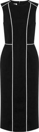Moschino Sleeveless Black Dress With Piping Details And Back Slit