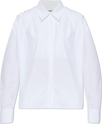 Jil Sander Cotton Shirt - Dames - Overhemden - Wit - S - Katoen - Overhemden