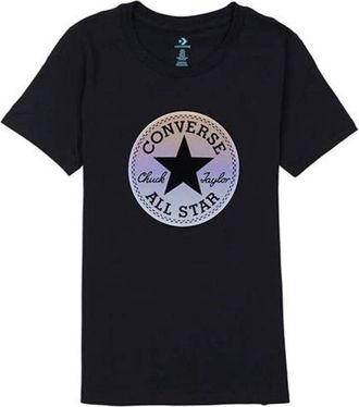 Converse (WMNS) Converse T-Shirt Chuck Taylor All Star T-Shirt Asia Sizing Black White 10018921-A01