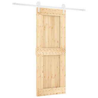 vidaXL Puerta Corredera Natural Y Blanco 80 X 210 Cm Vidaxl