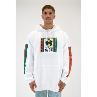 Cross Colours Label Logo Side Pocket Hoodie in White at Nordstrom, Size X-Large