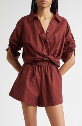 A.L.C. Andy Twist Hem Shirt in Dark Bosco at Nordstrom Rack, Size 12