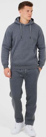 Brave Soul completo con felpa con cappuccio e joggers con scollo incrociato in antracite-Grigio