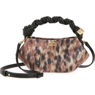 Ganni Mini Bou Taffeta Top Handle Bag in Burro at Nordstrom