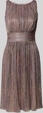 Swing Cocktailkleid mit gelegten Falten in Silber, Größe 34