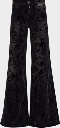 Versace Jeans Couture Glitter Barocco Flare Jeans