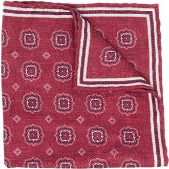 Brunello Cucinelli geometric-print pocket-square - men - Silk - One Size - Red