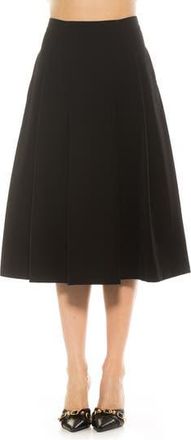 Alexia Admor Illia Pleated Midi Skirt in Black at Nordstrom Rack, Size 10