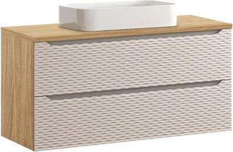 Petits Meubles Mueble lavabo 2 cajones estratificado Beige marrón