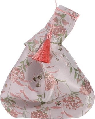 Generic Knot Wrist Bag, Flower Pendant Chinese Style Knot Wrist Bag, Anti-lost Tote Cosmetic Lunch Purse Handbags Small Item Pouch for Women(Pink-Tassel)
