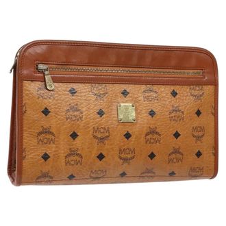 MCM Visetos Pouch Pvc Canvas Clutche & Pouche Bag (Pre-Owned)