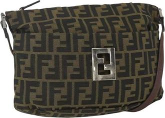Fendi Pre-owned Cross Body Bags, female, Brown, Size: ONE SIZE Pre-owned Vintage Canvas Cross Body Bag