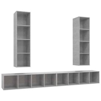 Berkfield Home Wall-mounted TV Cabinets 4 pcs Concrete Grey Engineered Wood