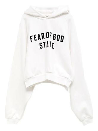 Fear of God logo-embroidered hoodie - White