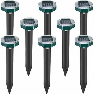 OEM Juego De 8 P&uacute;as Repelentes Ultras&oacute;nicas Solares Para Topos, Serpientes Y Topillos Para C&eacute;spedes, Jardines Y Patios, Repelente De Sardinas -crezuo